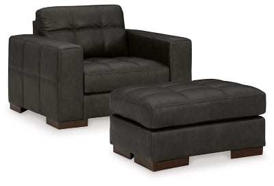 Luigi Thunder Oversized Chair and Ottoman (Online Special Price) - Ornate Home