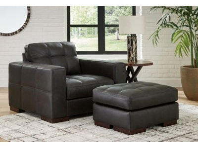 Luigi Thunder Oversized Chair and Ottoman - Ornate Home