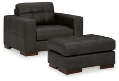 Luigi Thunder Oversized Chair and Ottoman - Ornate Home