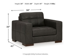 Luigi Thunder Oversized Chair and Ottoman - Ornate Home