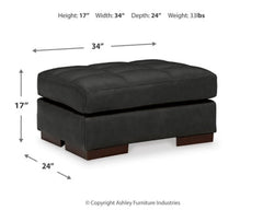 Luigi Thunder Oversized Chair and Ottoman - Ornate Home