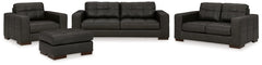 Luigi Thunder Sofa, Loveseat, Oversized Chair and Ottoman - Ornate Home