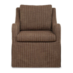 Luisa Brown Pinstripe Swivel Chair - Ornate Home