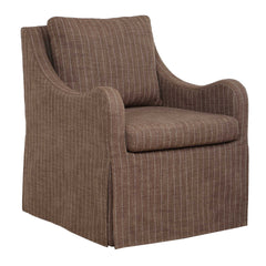 Luisa Brown Pinstripe Swivel Chair - Ornate Home