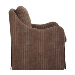Luisa Brown Pinstripe Swivel Chair - Ornate Home