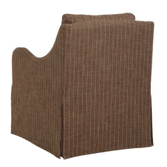 Luisa Brown Pinstripe Swivel Chair - Ornate Home