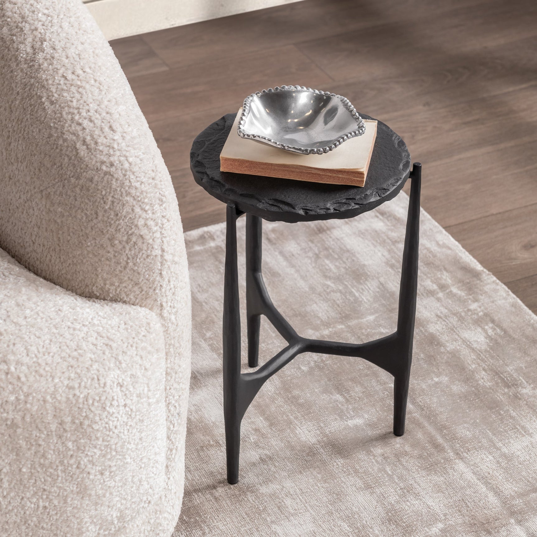 Luka Charcoal Forge End Table - Ornate Home