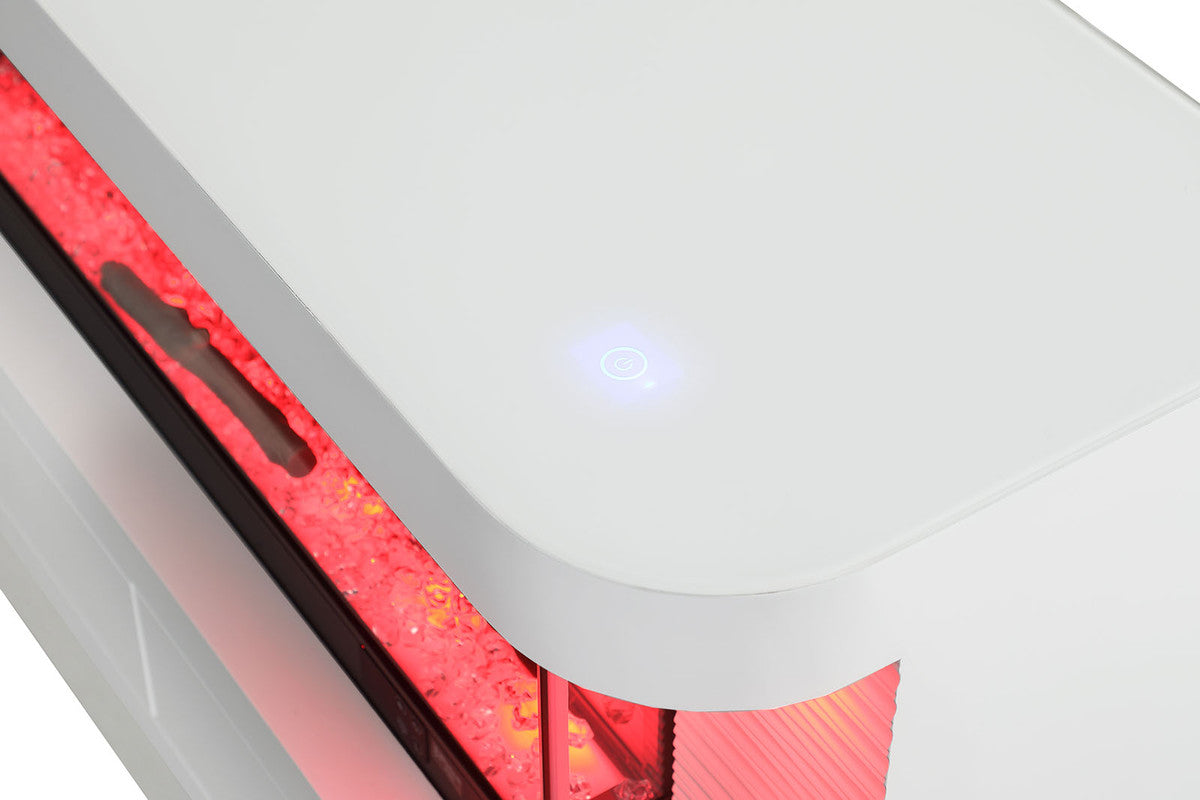 Luken White 71" TV Stand w/ Electric Fireplace - Ornate Home