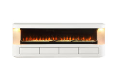 Luken White 71" TV Stand w/ Electric Fireplace - Ornate Home