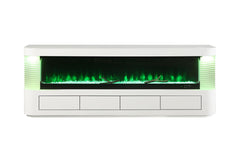 Luken White 71" TV Stand w/ Electric Fireplace - Ornate Home