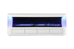 Luken White 71" TV Stand w/ Electric Fireplace - Ornate Home