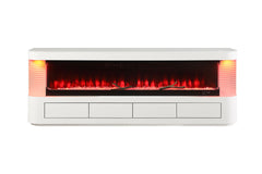 Luken White 71" TV Stand w/ Electric Fireplace - Ornate Home