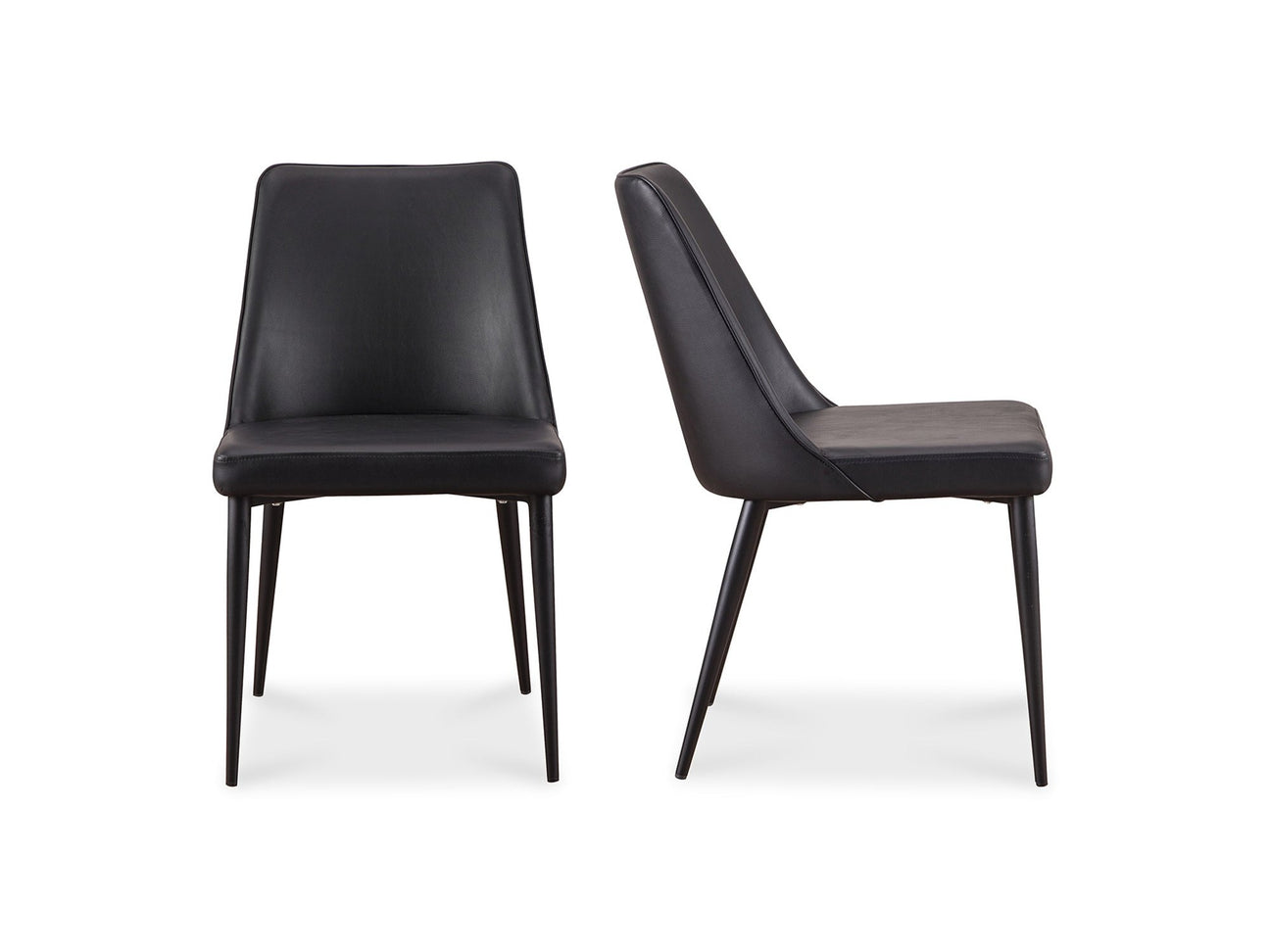 Lula Black Vegan Leather Dining Chair (Set of 2) - Ornate Home