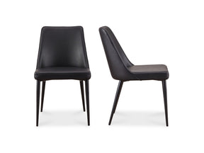 Lula Black Vegan Leather Dining Chair (Set of 2) - Ornate Home