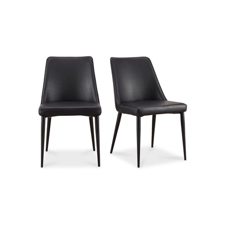 Lula Black Vegan Leather Dining Chair (Set of 2) - Ornate Home
