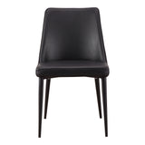 Lula Black Vegan Leather Dining Chair (Set of 2) - Ornate Home