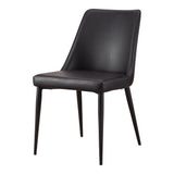 Lula Black Vegan Leather Dining Chair (Set of 2) - Ornate Home
