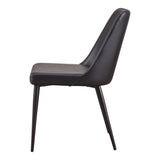 Lula Black Vegan Leather Dining Chair (Set of 2) - Ornate Home