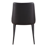 Lula Black Vegan Leather Dining Chair (Set of 2) - Ornate Home