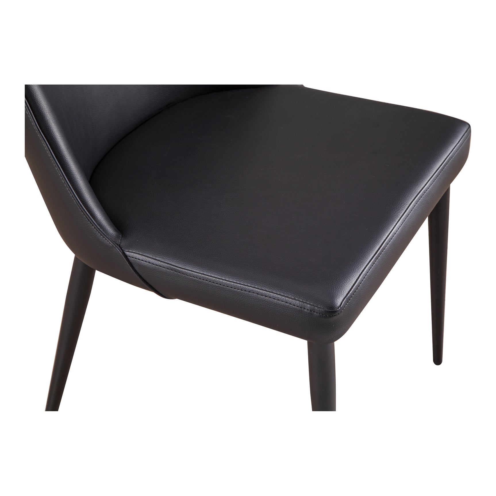 Lula Black Vegan Leather Dining Chair (Set of 2) - Ornate Home
