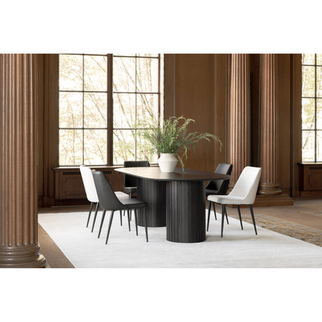 Lula Black Vegan Leather Dining Chair (Set of 2) - Ornate Home
