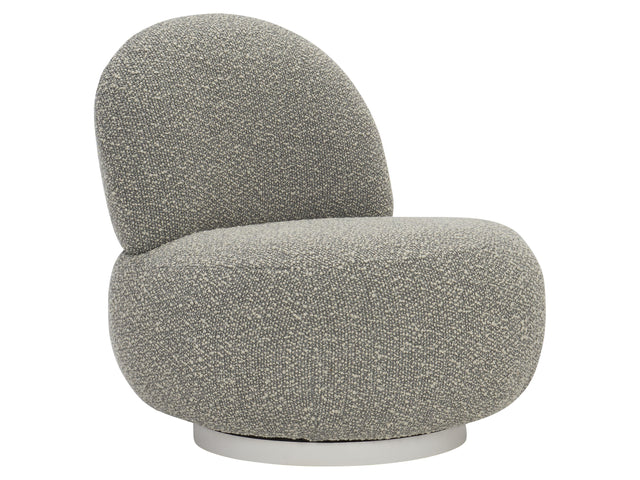 Lulu Grey Fabric Swivel Chair - Ornate Home