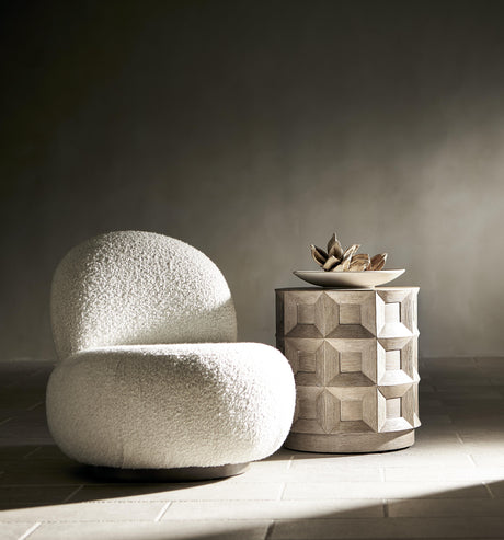 Lulu Grey Fabric Swivel Chair - Ornate Home