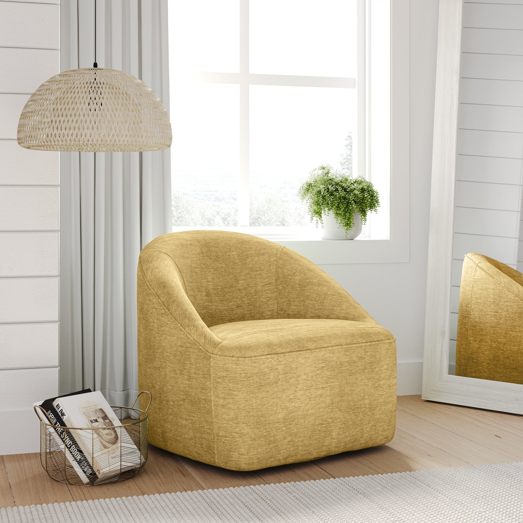 Lulu2 Gold Lulu Swivel Accent Chair - Ornate Home