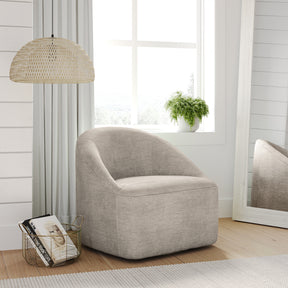 Lulu2 Taupe Lulu Swivel Accent Chair - Ornate Home