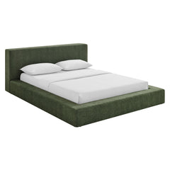 Luma Eucalyptus Chenille Upholstered King Platform Bed Frame - Ornate Home