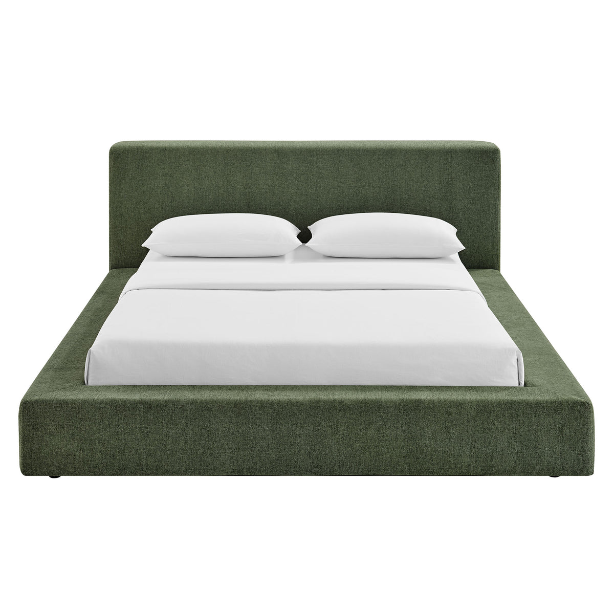 Luma Eucalyptus Chenille Upholstered King Platform Bed Frame - Ornate Home