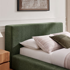 Luma Eucalyptus Chenille Upholstered King Platform Bed Frame - Ornate Home