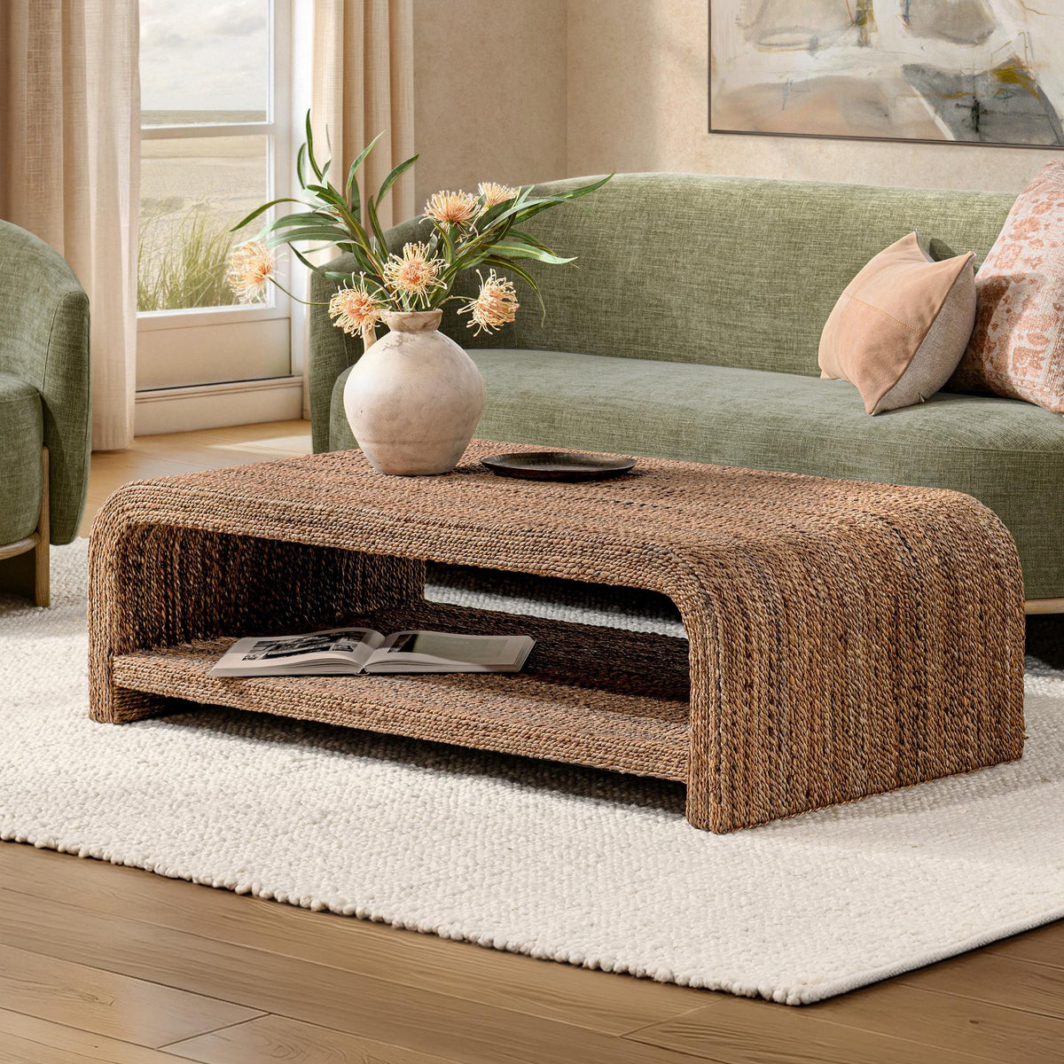 Luma Harvest Abaca 56" Rectangular Coffee Table