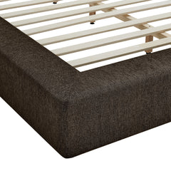 Luma Java Chenille Upholstered King Platform Bed Frame - Ornate Home