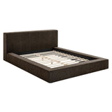 Luma Java Chenille Upholstered Queen Platform Bed Frame - Ornate Home