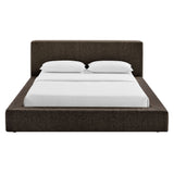 Luma Java Chenille Upholstered Queen Platform Bed Frame - Ornate Home