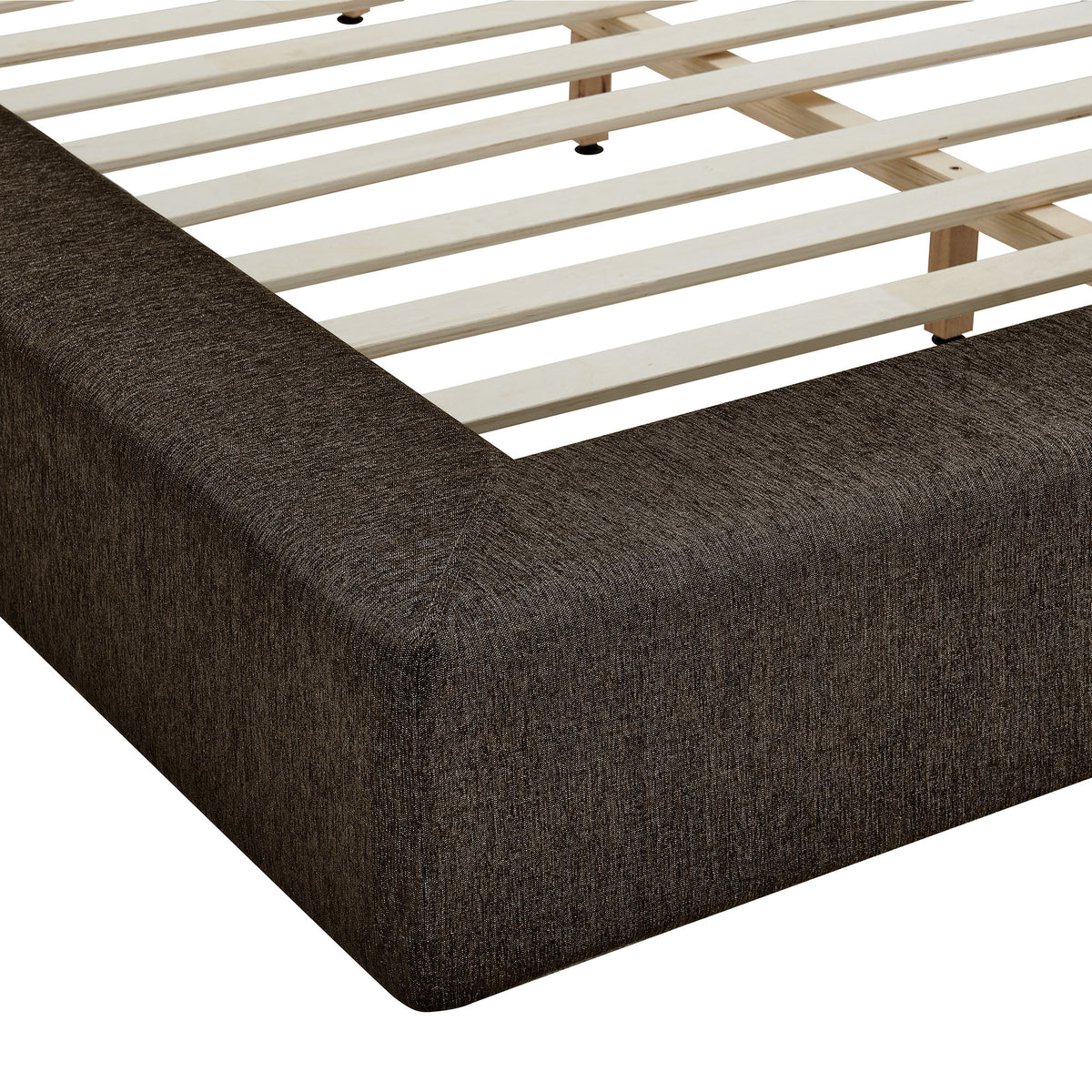 Luma Java Chenille Upholstered Queen Platform Bed Frame - Ornate Home