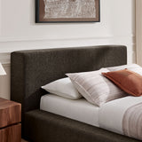 Luma Java Chenille Upholstered Queen Platform Bed Frame - Ornate Home