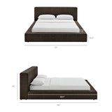 Luma Java Chenille Upholstered Queen Platform Bed Frame - Ornate Home