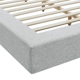 Luma Light Gray Fabric Chenille Upholstered King Platform Bed Frame - Ornate Home