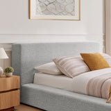 Luma Light Gray Fabric Chenille Upholstered King Platform Bed Frame - Ornate Home
