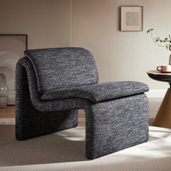 Lume Charcoal Boucle Upholstered Armless Accent Chair - Ornate Home
