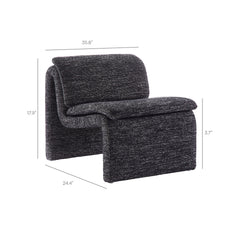 Lume Charcoal Boucle Upholstered Armless Accent Chair - Ornate Home