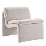 Lume Parchment Boucle Upholstered Armless Accent Chair - Ornate Home