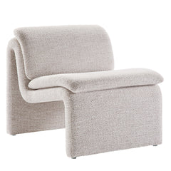 Lume Parchment Boucle Upholstered Armless Accent Chair - Ornate Home