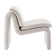 Lume Parchment Boucle Upholstered Armless Accent Chair - Ornate Home