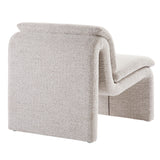 Lume Parchment Boucle Upholstered Armless Accent Chair - Ornate Home