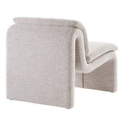 Lume Parchment Boucle Upholstered Armless Accent Chair - Ornate Home