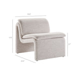 Lume Parchment Boucle Upholstered Armless Accent Chair - Ornate Home