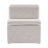 Lume Parchment Boucle Upholstered Armless Accent Chair - Ornate Home